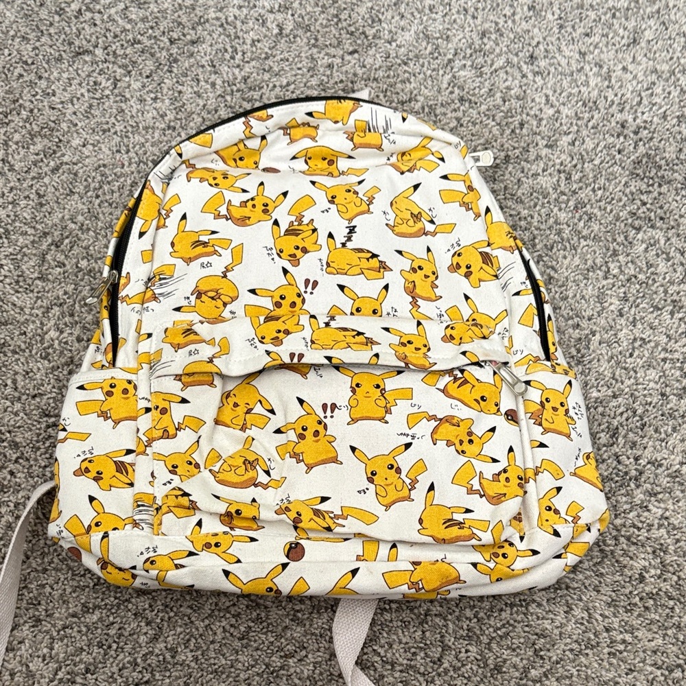 Pikachu Pattern Kids Backpack - Yellow